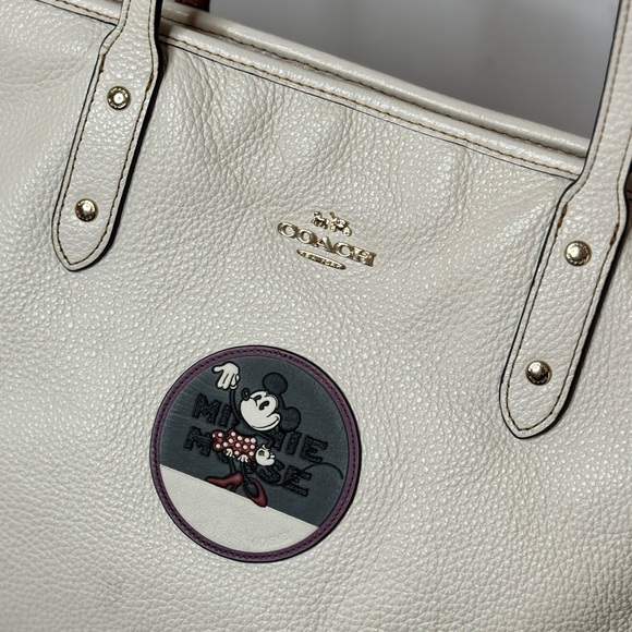 Coach Minnie Mouse City Zip Tote With Patches - Picture 3 of 14